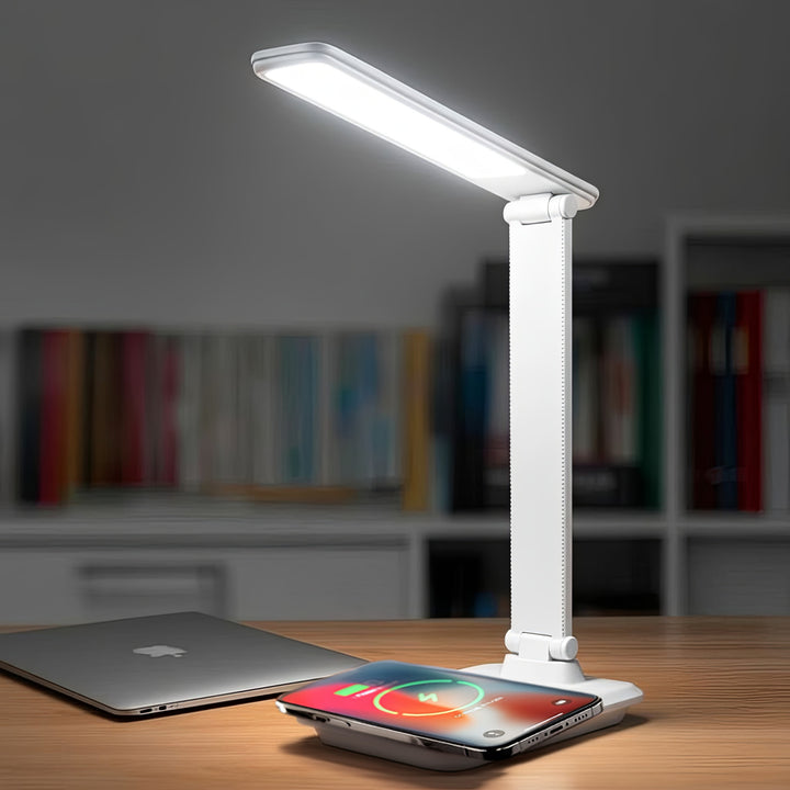Stmievateľná stolová LED lampa Stolová lampa 9W s indukčnou nabíjačkou Qi