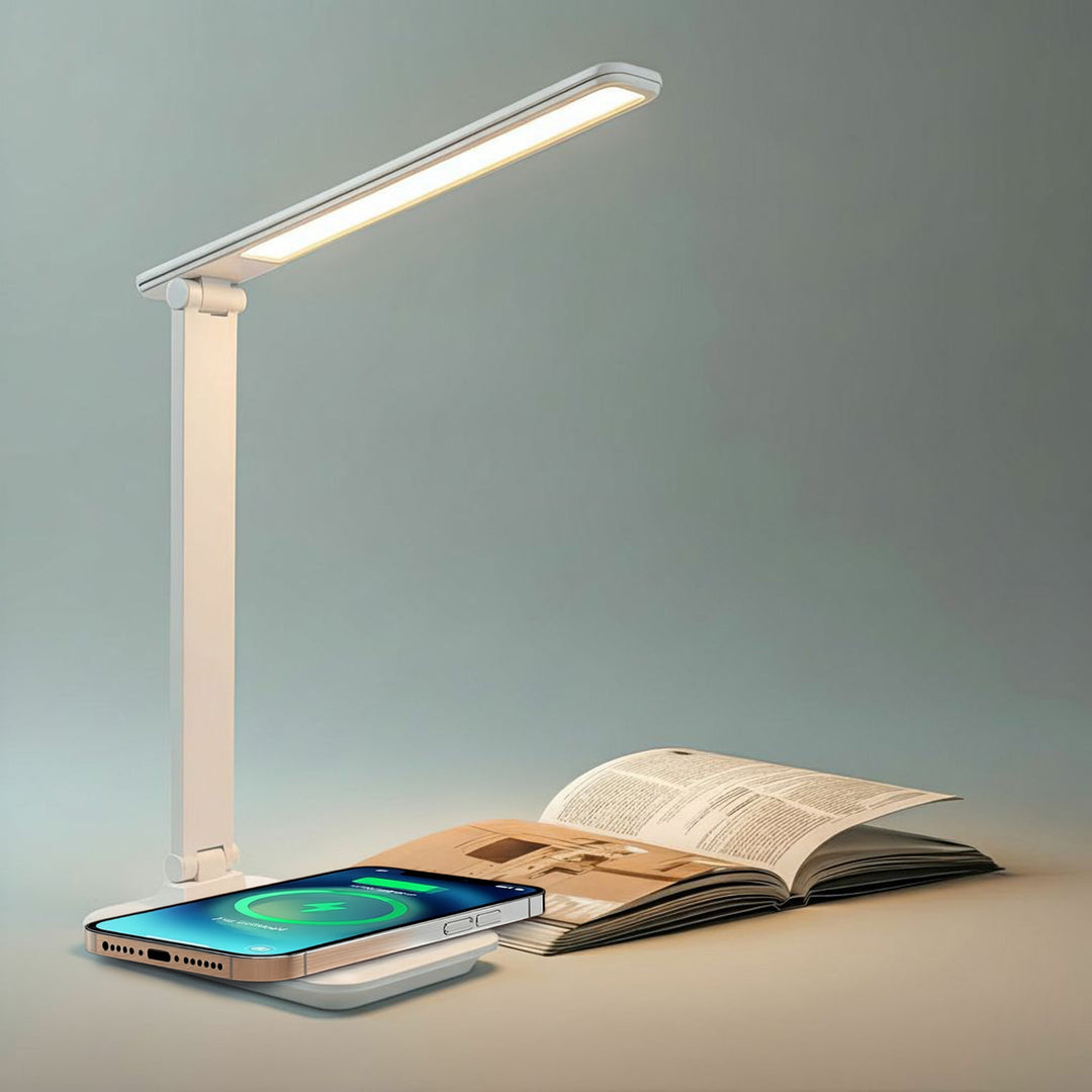 Stmievateľná stolová LED lampa Stolová lampa 9W s indukčnou nabíjačkou Qi
