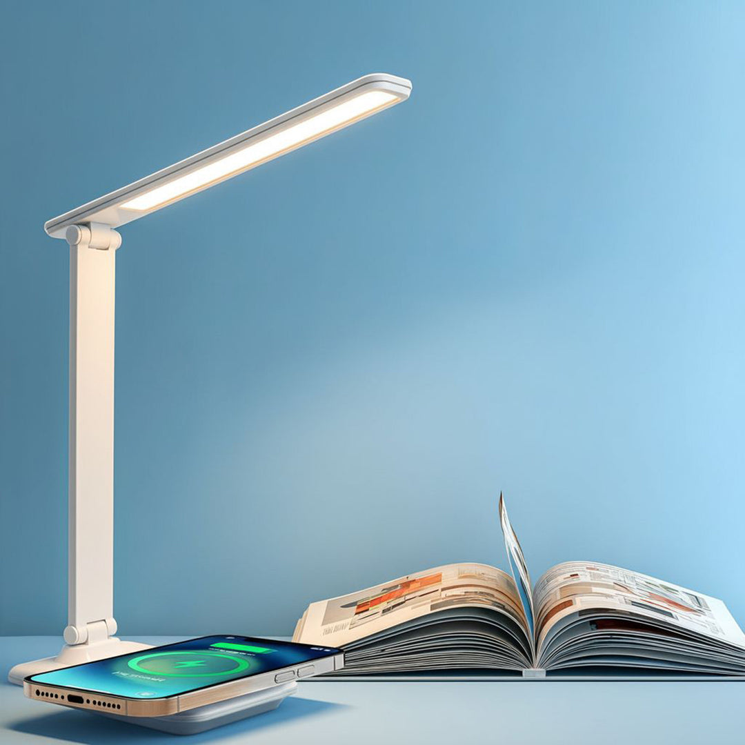 Stmievateľná stolová LED lampa Stolová lampa 9W s indukčnou nabíjačkou Qi