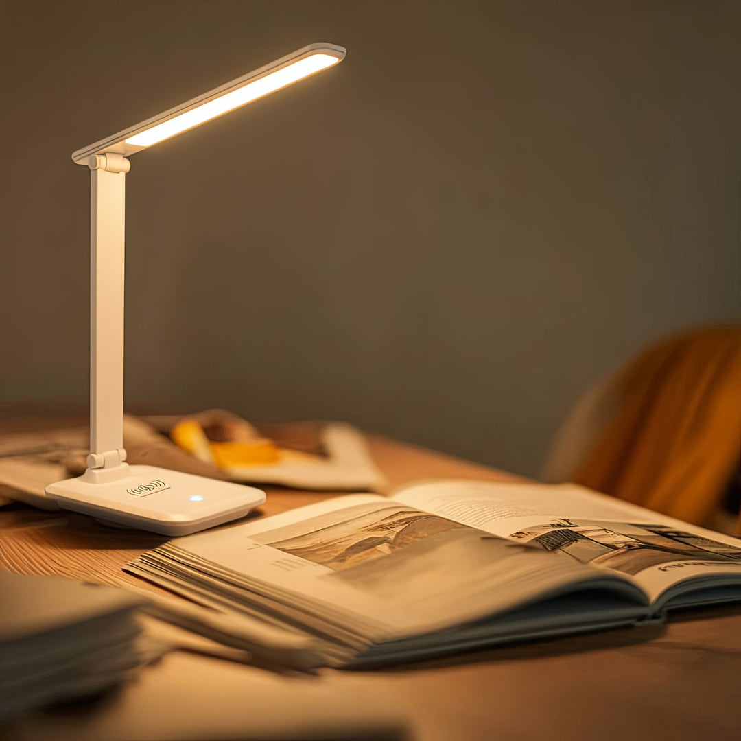 Stmievateľná stolová LED lampa Stolová lampa 9W s indukčnou nabíjačkou Qi