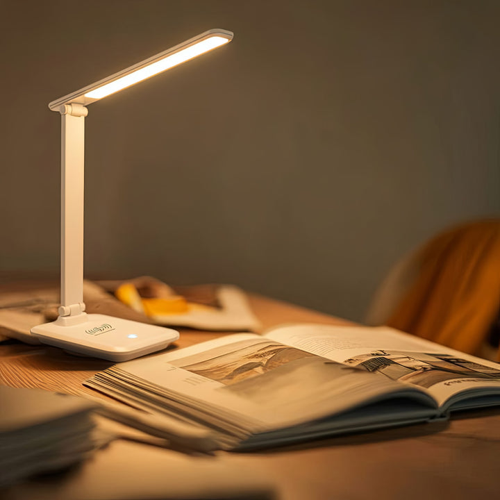 Stmievateľná stolová LED lampa Stolová lampa 9W s indukčnou nabíjačkou Qi