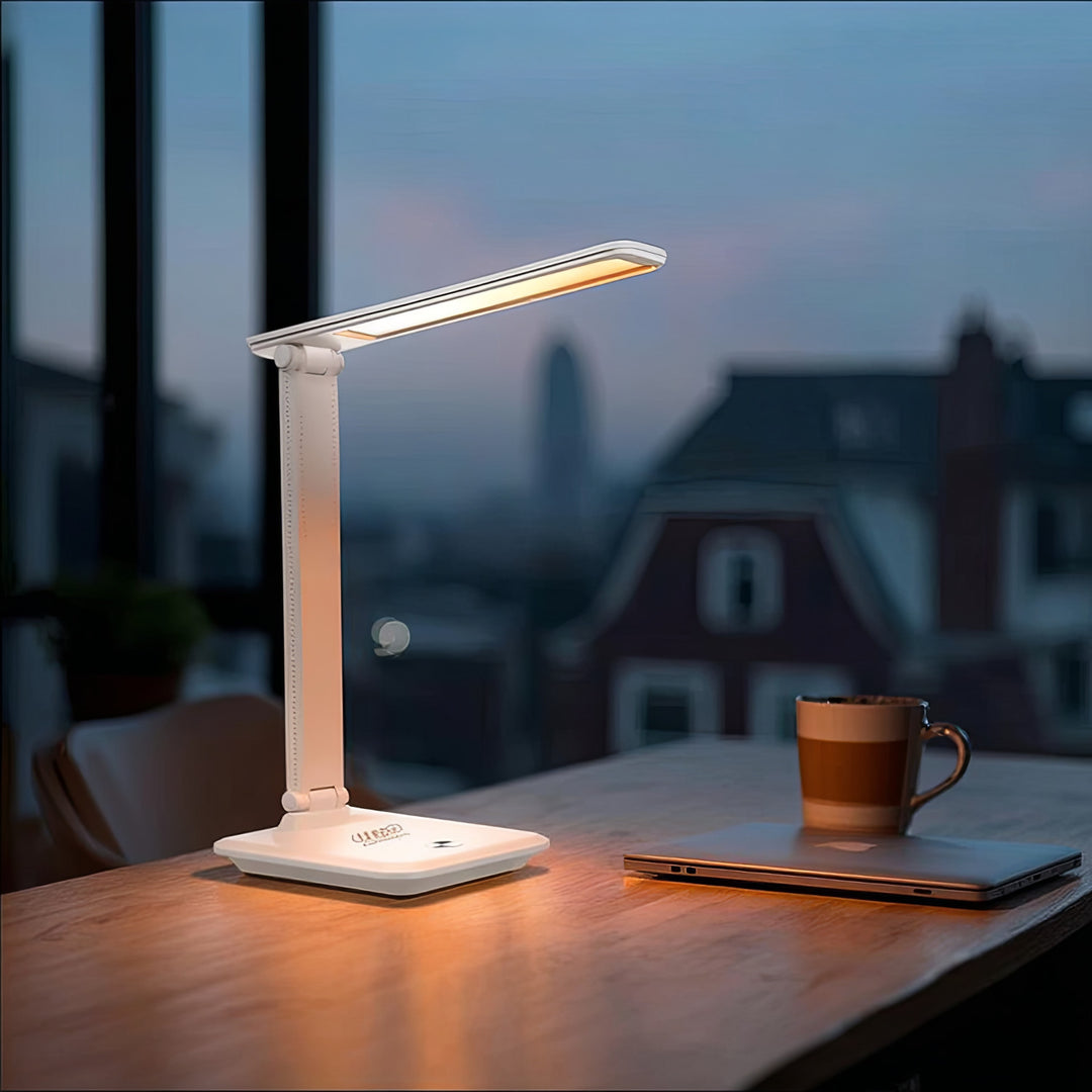 Stmievateľná stolová LED lampa Stolová lampa 9W s indukčnou nabíjačkou Qi