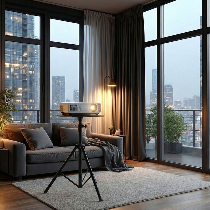 Prenosný stojan Maclean, pre projektor, z ocele, výškovo nastaviteľný, 1,2-1,7 m, MC-953