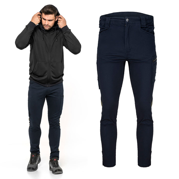 TUBBOS nohavice do pása v tmavomodrej/olivovej farbe, veľkosť 48