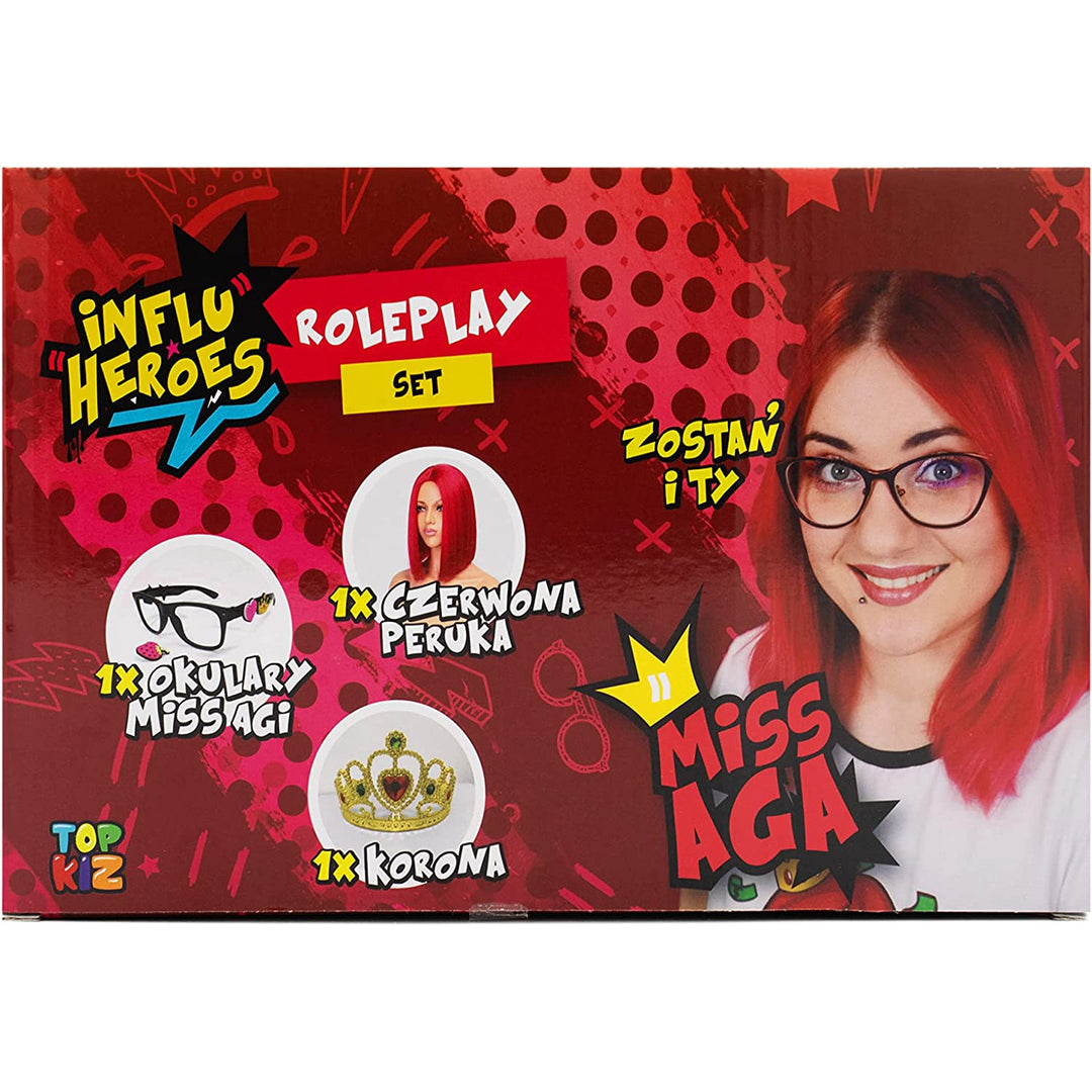 Influ Heroes Miss Aga obliekacia súprava parochňa, korunka, okuliare