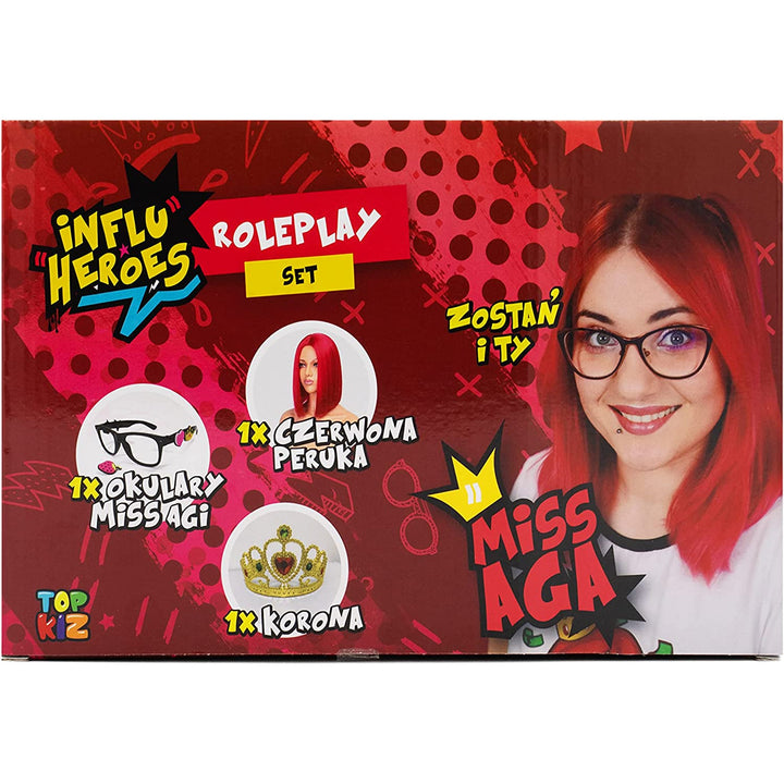 Influ Heroes Miss Aga obliekacia súprava parochňa, korunka, okuliare