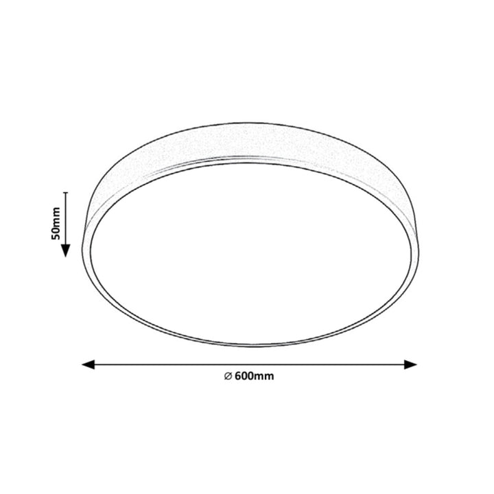 Stropné svietidlo Tesia, ind. stropné LED 60W, m.čierna,D60cm - stropný plafón