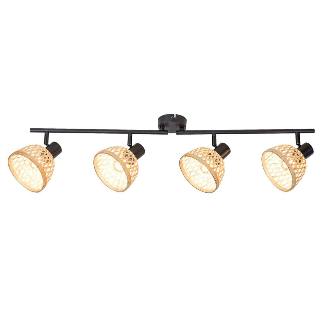 Ratan,ind.spot.E14 4xMAX15W,čierna - nástenná lampa