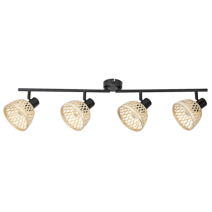 Ratan,ind.spot.E14 4xMAX15W,čierna - nástenná lampa