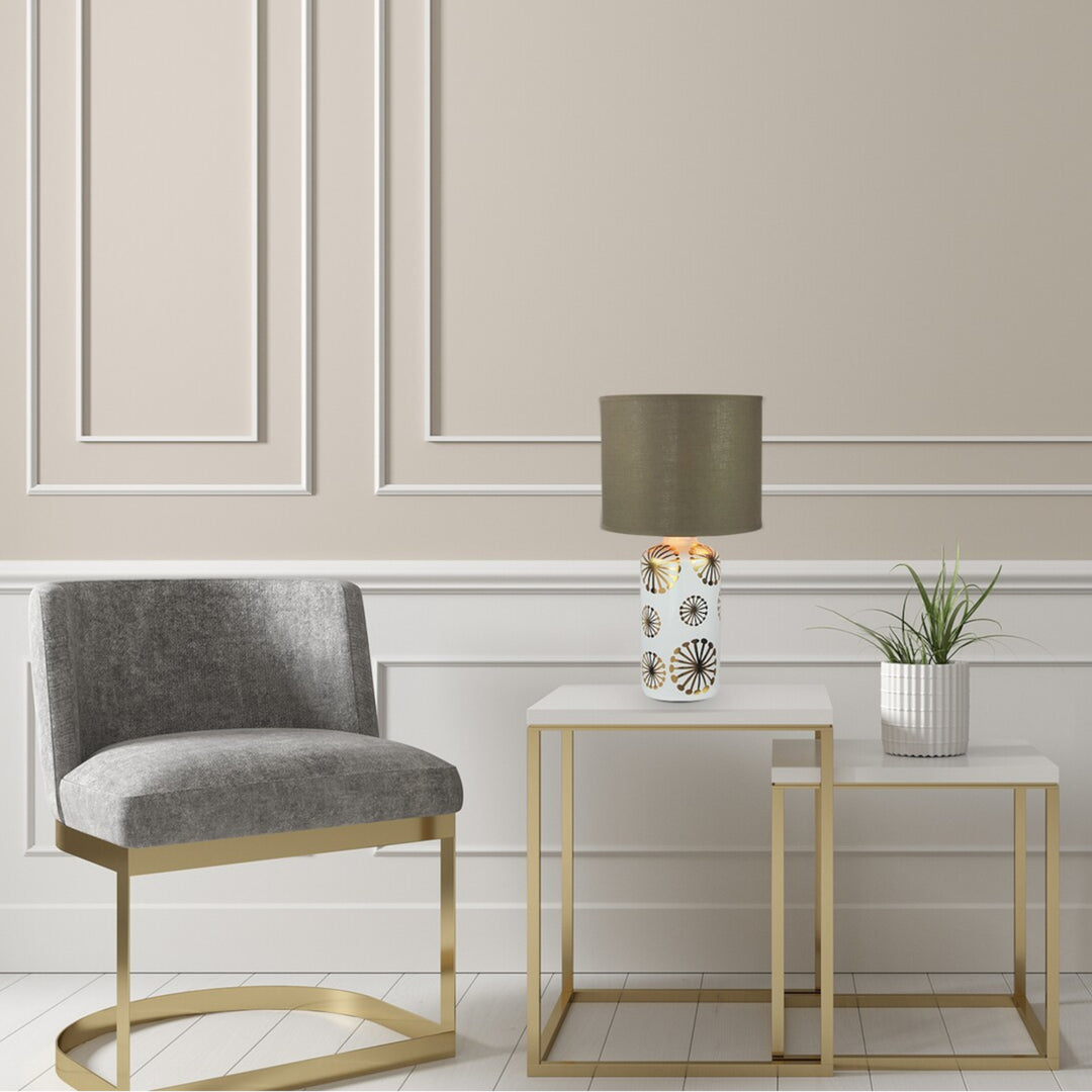 Stolová lampa Ginger, stolová E27 1x MAX 60W, strieborná/šedá