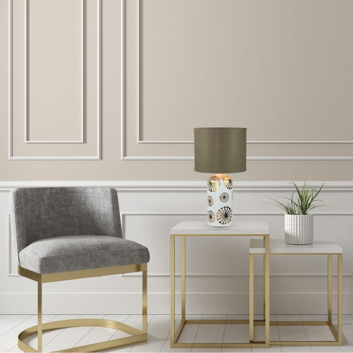 Stolová lampa Ginger, stolová E27 1x MAX 60W, strieborná/šedá