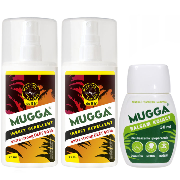 Mugga set 2x Mugga Sprej 50% 75ml + Mugga upokojujúci krém 50ml