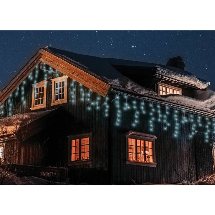 Svetelná girlanda ML51Z 60 icicles 300 Led 8m studená biela IP44