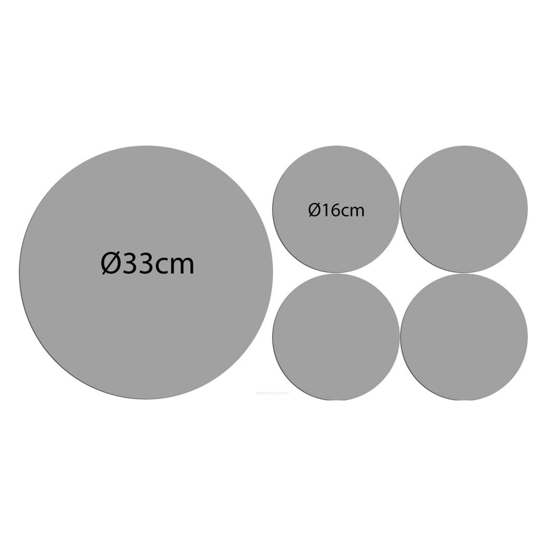 Súprava okrúhlych plstených podložiek na stôl 1 + 4 - CONE