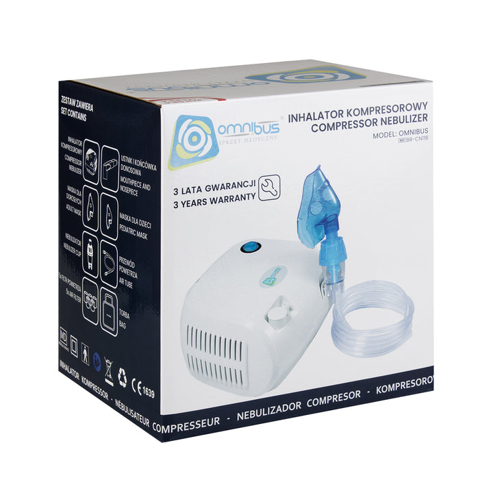 Kompresorový inhalátor Omnibus BR-CN116 biely + hadička + vrecko