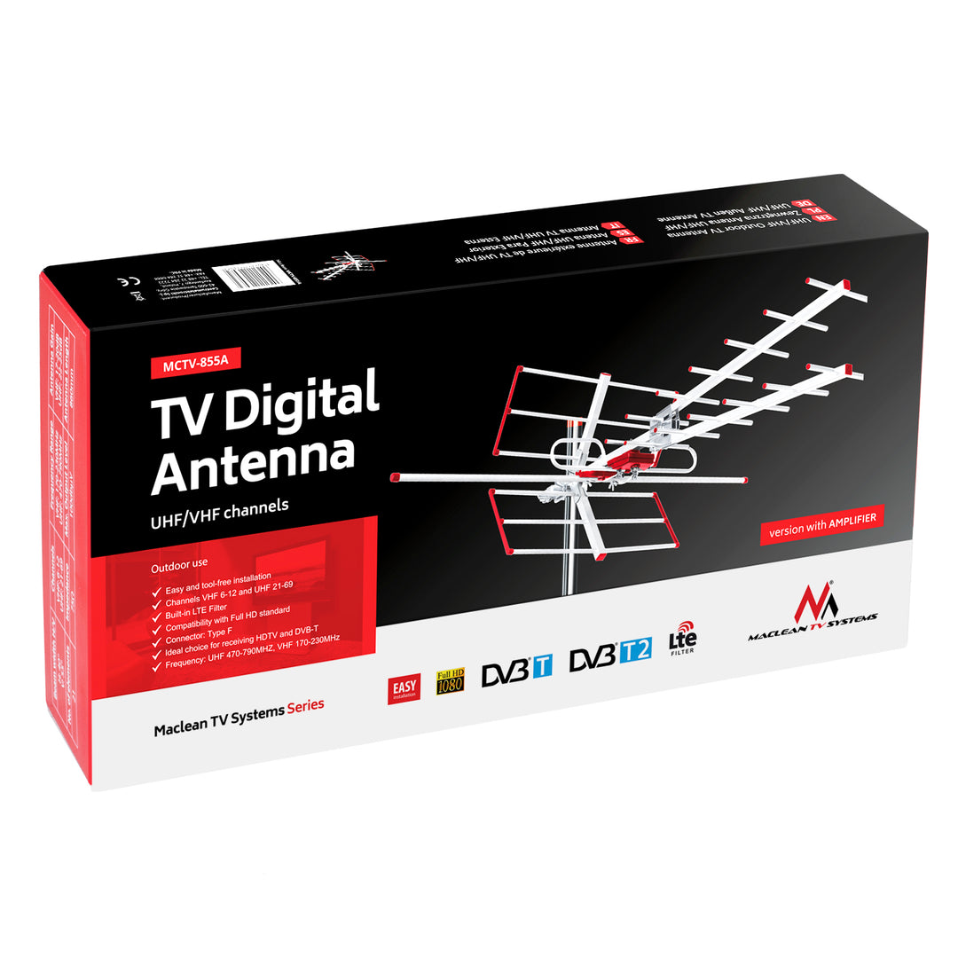 Smerová TV anténa DVB-T MUX 8 + 5 V usb adaptér