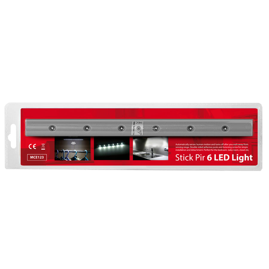 2x Maclean 6 LED lampa s detektorom pohybu + batérie AAA