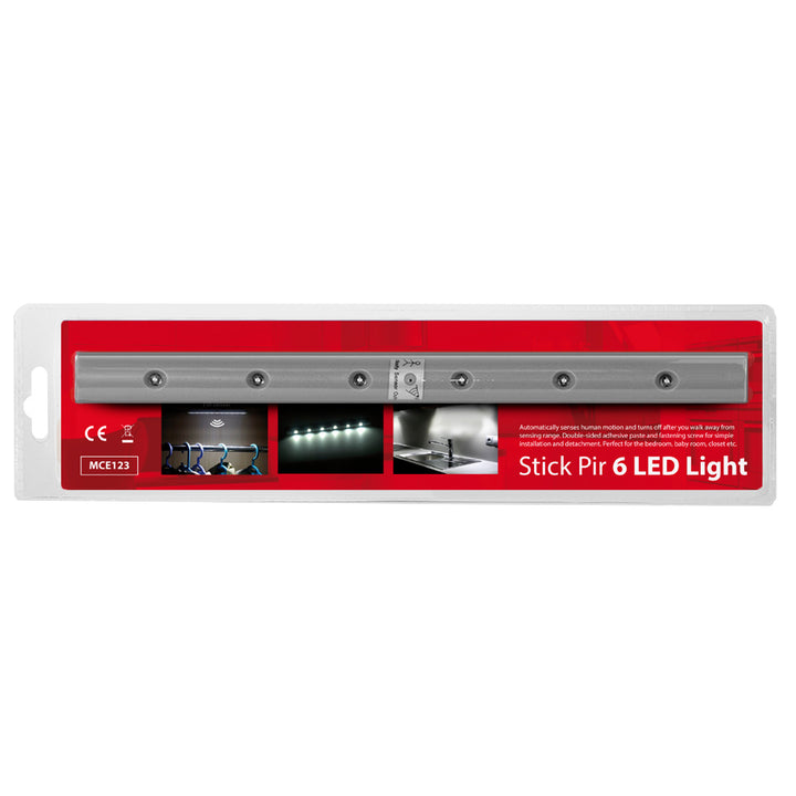 2x Maclean 6 LED lampa s detektorom pohybu + batérie AAA