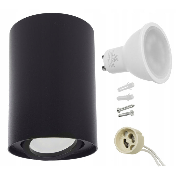 Maclean Round Plafond Black MCE422 B + LED žiarovka GU10 5W 4000K