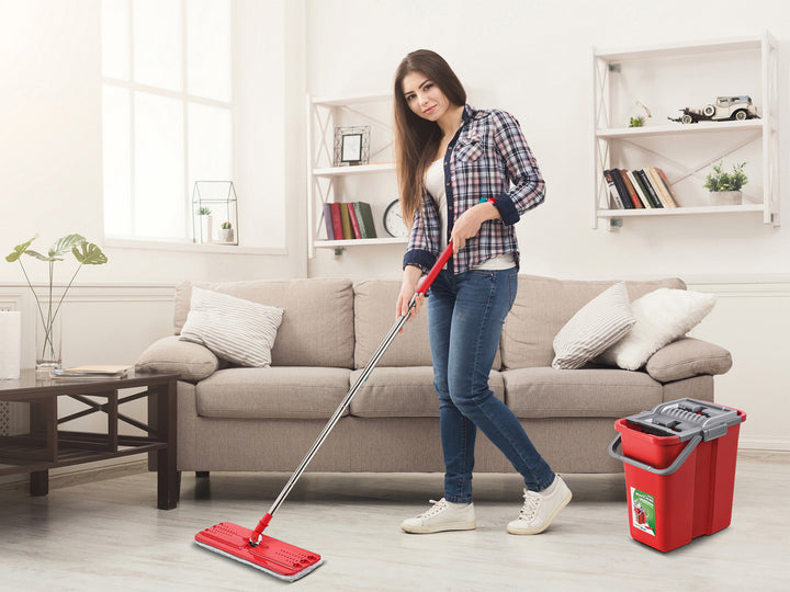 Automatické vedro na plochý mop + 3 vložky z mikrovlákna