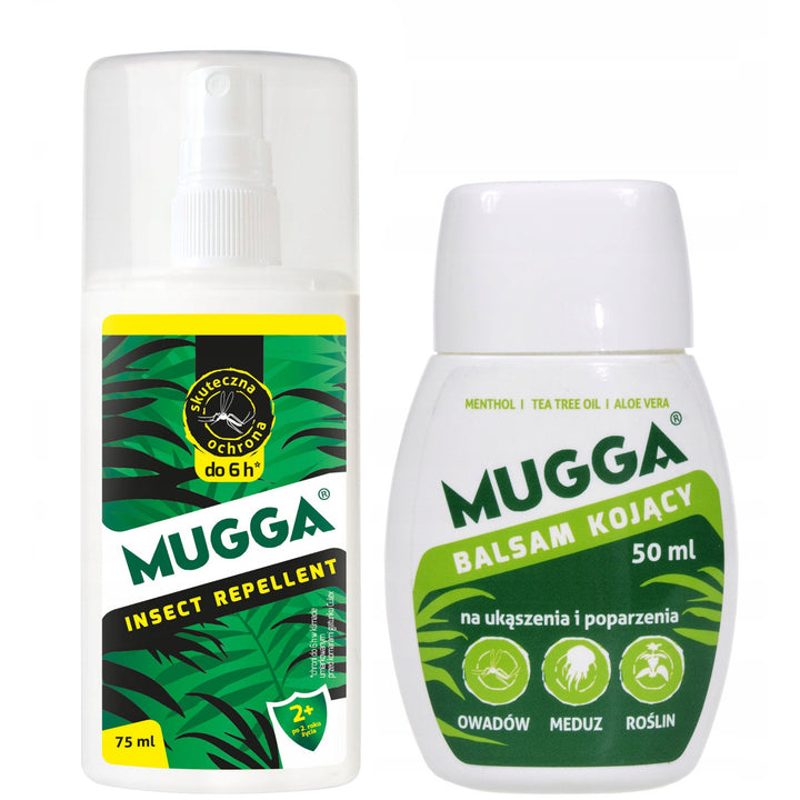 Mugga sprej 9,5% 75ml na komáre a kliešte + Upokojujúci krém 50ml
