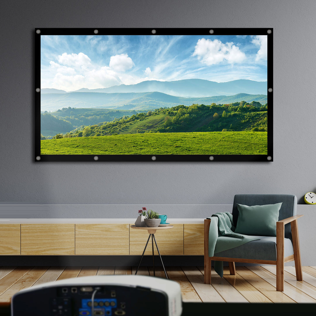 Projekčné plátno Maclean, 86", 191x109 cm, 25 mm okraj 16:9, napínacie háčiky, MC-980