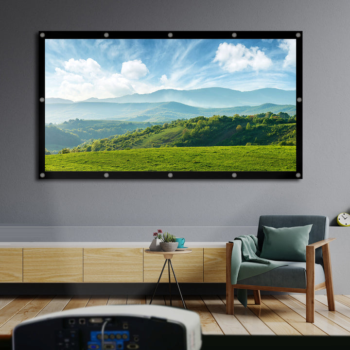 Projekčné plátno Maclean, 86", 191x109 cm, 25 mm okraj 16:9, napínacie háčiky, MC-980