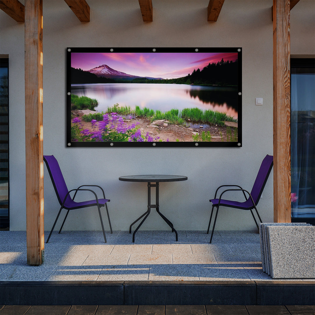 Premietacie plátno Maclean, 120", 265 x 149 cm, okraj 25 mm, pomer strán 16:9, napínacie háčiky, MC-982