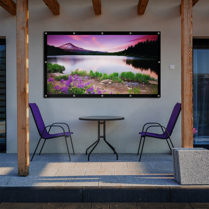 Premietacie plátno Maclean, 120", 265 x 149 cm, okraj 25 mm, pomer strán 16:9, napínacie háčiky, MC-982