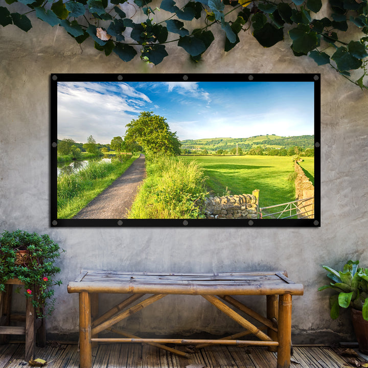Premietacie plátno Maclean, 120", 265 x 149 cm, okraj 25 mm, pomer strán 16:9, napínacie háčiky, MC-982