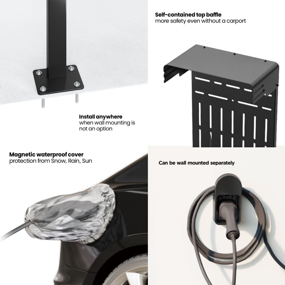 Externý stojan pre nabíjačky EV a PHEV Maclean, oceľ, max. 15 kg, MCE456