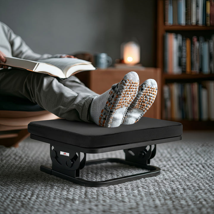 Ergonomická opierka nôh Maclean, opierka nôh, plynulo nastaviteľný uhol, odnímateľný vankúš, MC-460