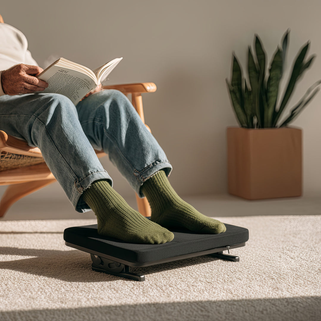 Ergonomická opierka nôh Maclean, opierka nôh, plynulo nastaviteľný uhol, odnímateľný vankúš, MC-460