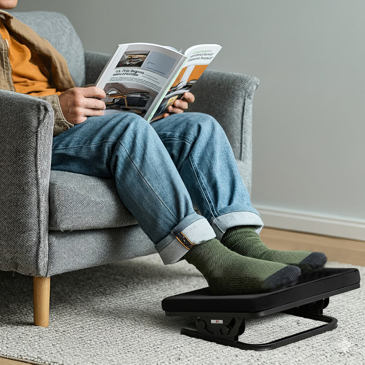 Ergonomická opierka nôh Maclean, opierka nôh, plynulo nastaviteľný uhol, odnímateľný vankúš, MC-460
