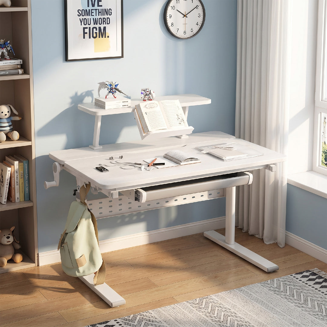 Detský stôl Ergo Office, výškovo nastaviteľný, sivý, max. 40 kg, 900x600 mm, ER-483
