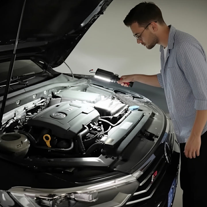 Magnetická dielenská lampa Maclean COB, 2x1200mAh, 700lm, USB Type-C/Micro USB, MCE307