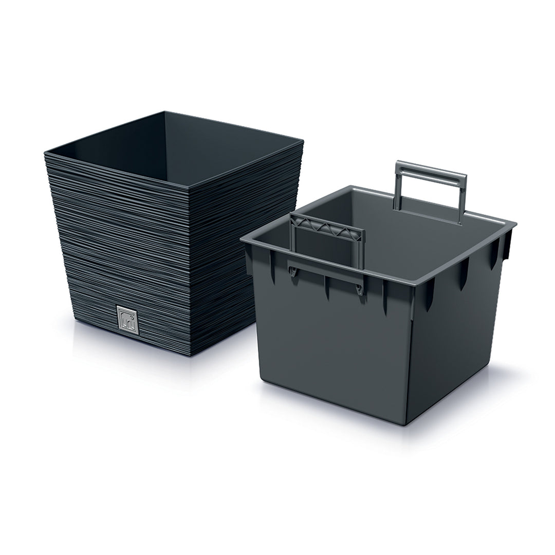 Prosperplast Furu Square Low kvetináč s vložkou DFS300-S433 - antracitová farba