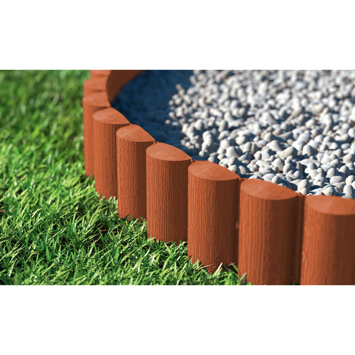 Záhradná palisáda Cellfast, drevená textúra, mrazuvzdorná, dĺžka 2,4 m, tehlová farba, 34-033