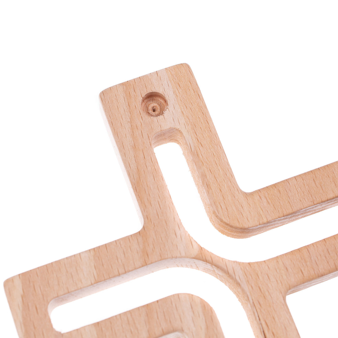 Drevený závesný kríž moderný prírodný 18x12x1,5 cm