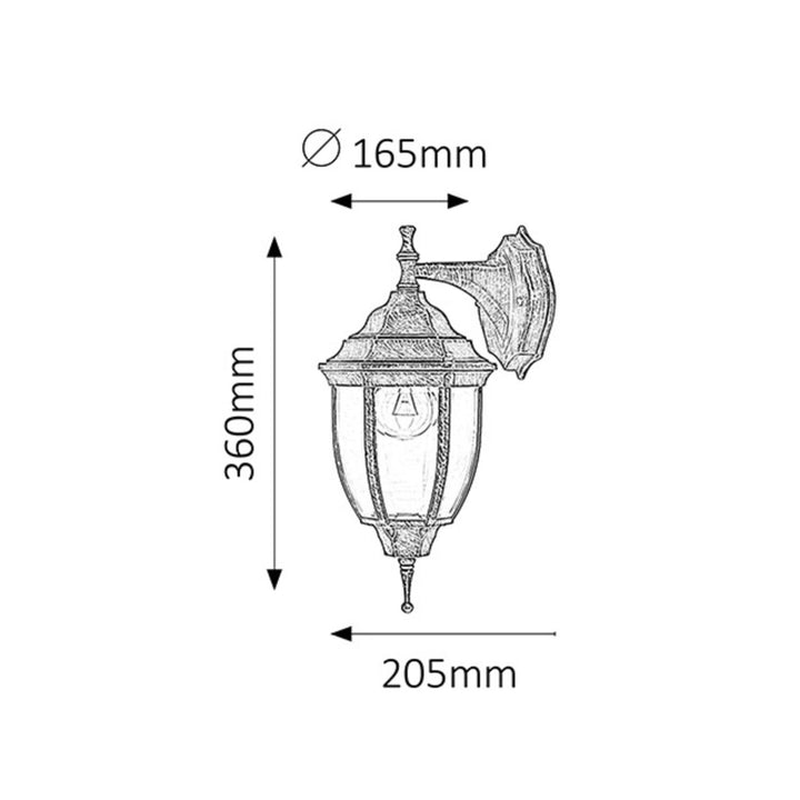 Rabalux Nizza 8451 antická zlatá E27 60W IP43 nástenná lampa. Ideálne do záhrady, na terasu aj mimo nej.