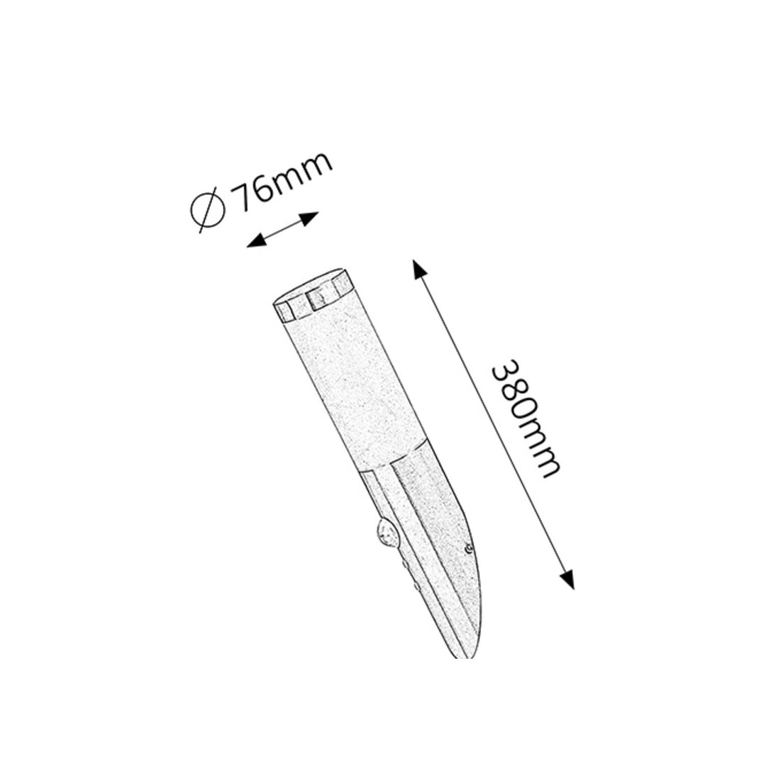 VONKAJŠIE NÁSTENNÉ SVIETIDLO S DETEKTOROM POHYBU RABALUX INOX TORCH 8266