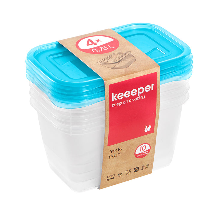 Sada 4 x 0,75 l nádob na potraviny Keeeper Fredo Fresh