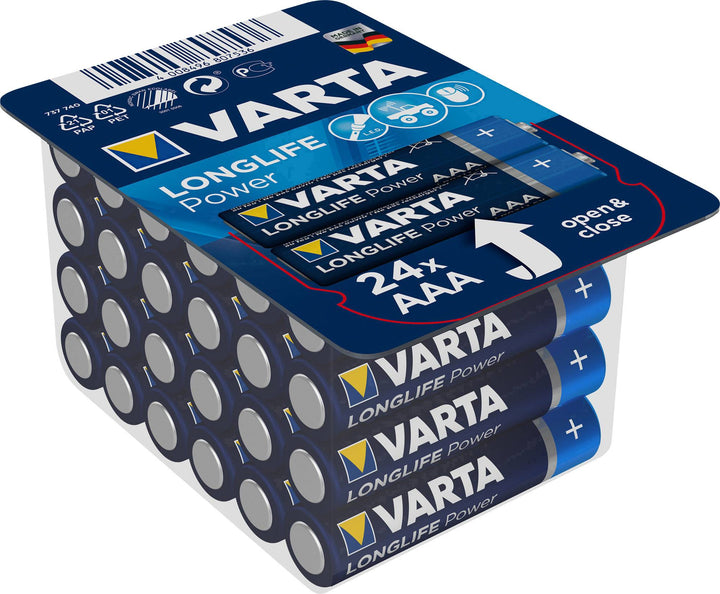 Sada alkalických batérií Varta Longlife Power, 24x R-03 LR3 AAA + 24x R-06 LR6 AA