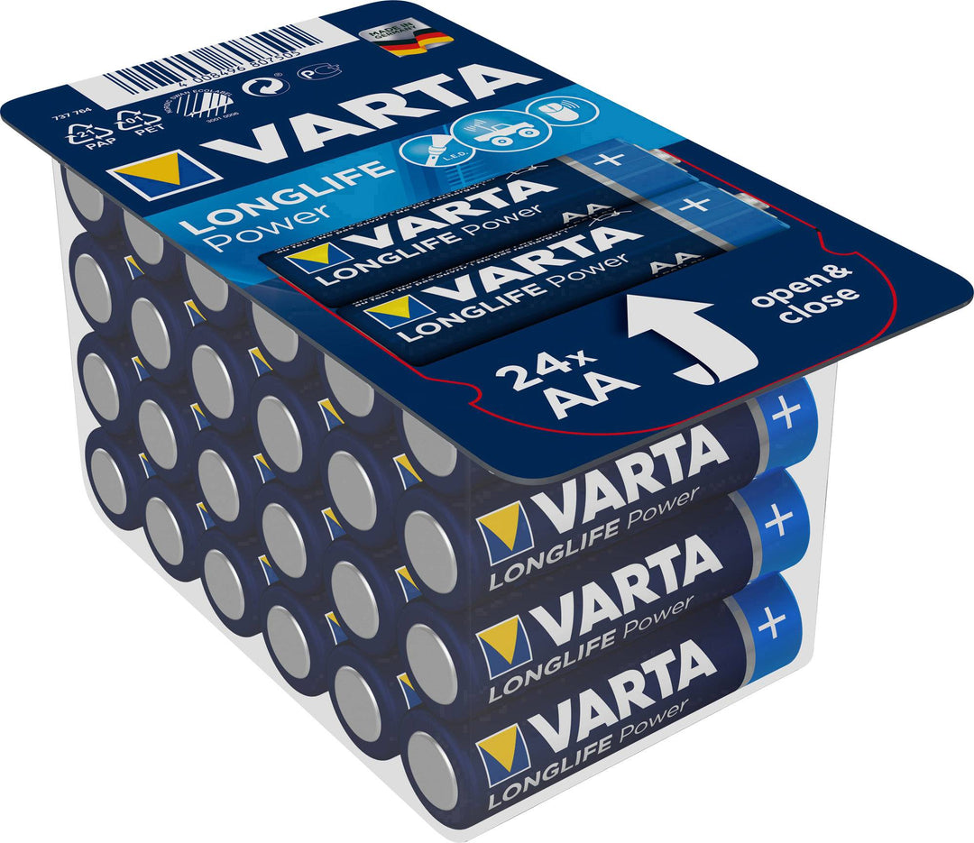 Sada alkalických batérií Varta Longlife Power, 24x R-03 LR3 AAA + 24x R-06 LR6 AA
