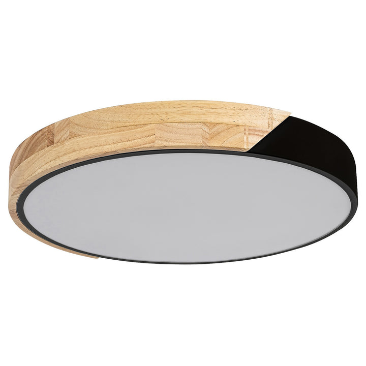 Rabalux Maple 3528 matná čierna 24W stropná lampa z kovu a dreva