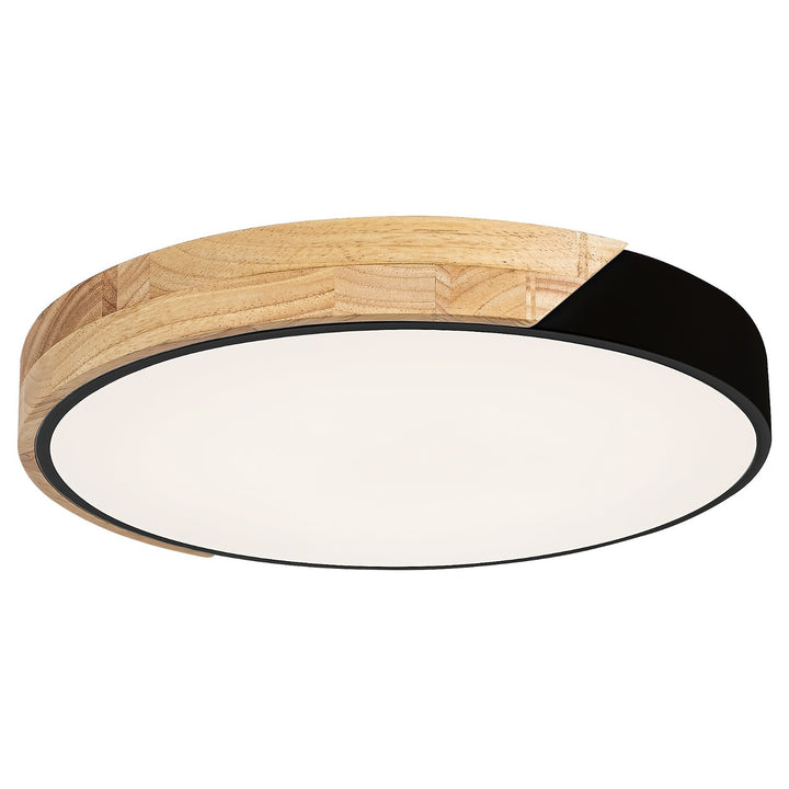 Rabalux Maple 3528 matná čierna 24W stropná lampa z kovu a dreva