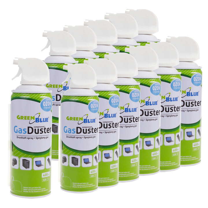 Stlačený vzduch GreenBlue GB400 400ml pištoľový rozprašovač - pištoľový sprej, 12 kusov