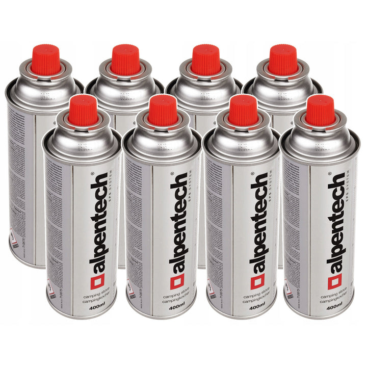 8x 380ml plynová kartuša Alpentech, certifikát: Pi 0875