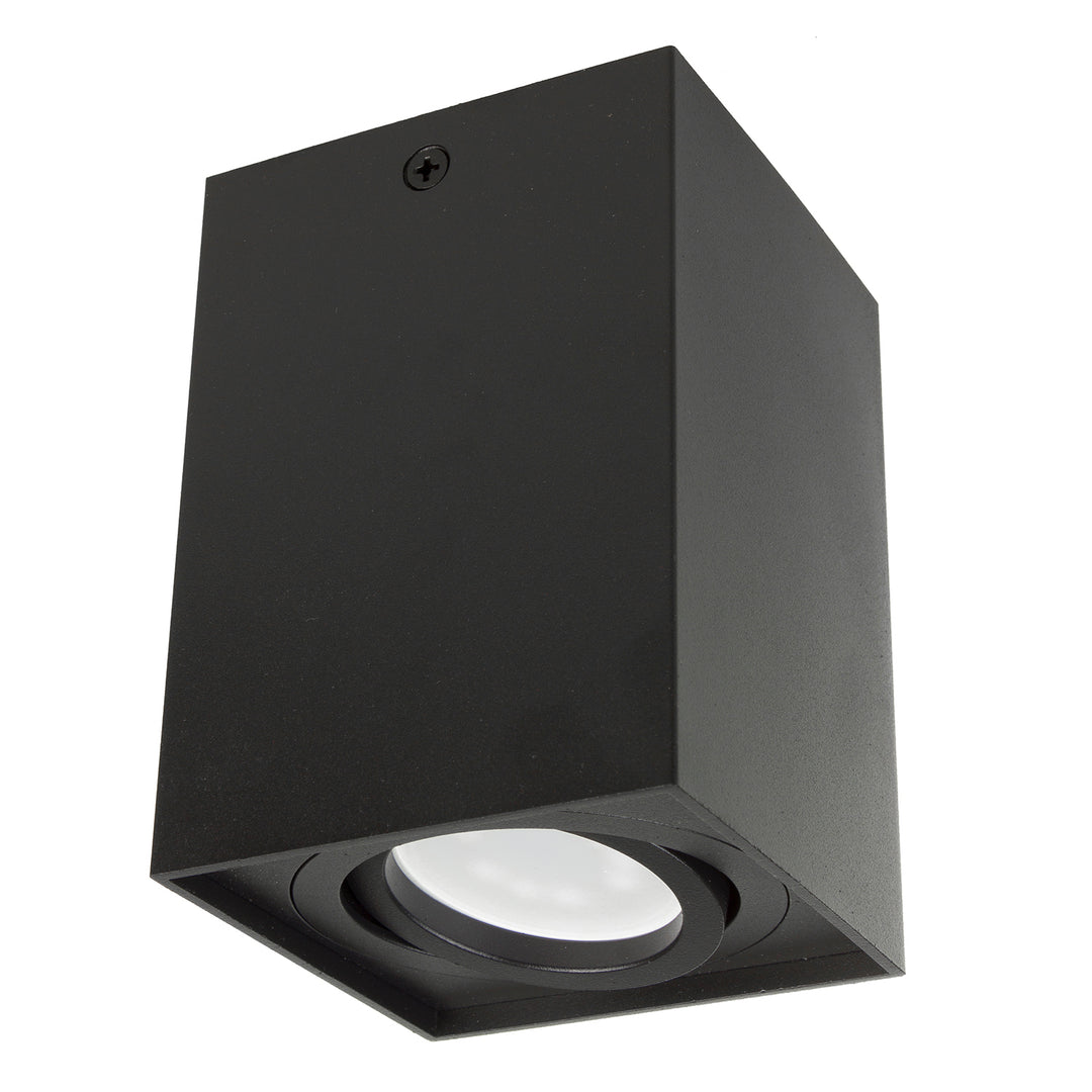 3x Maclean trubica / povrchové svietidlo, bodové, štvorcové, hliníkové, GU10, 80x80x115mm, čierne, MCE426 B + 3x LED žiarovka 5W