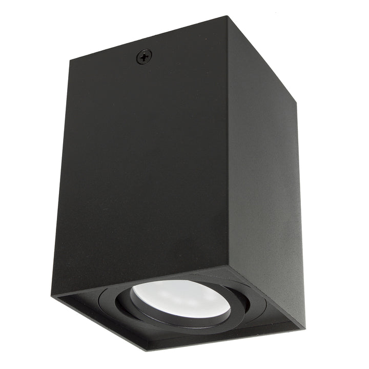 3x Maclean trubica / povrchové svietidlo, bodové, štvorcové, hliníkové, GU10, 80x80x115mm, čierne, MCE426 B + 3x LED žiarovka 5W